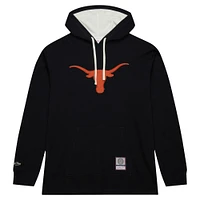 Men's Mitchell & Ness Black Texas Longhorns Lightweight Thermal Pullover Hoodie
