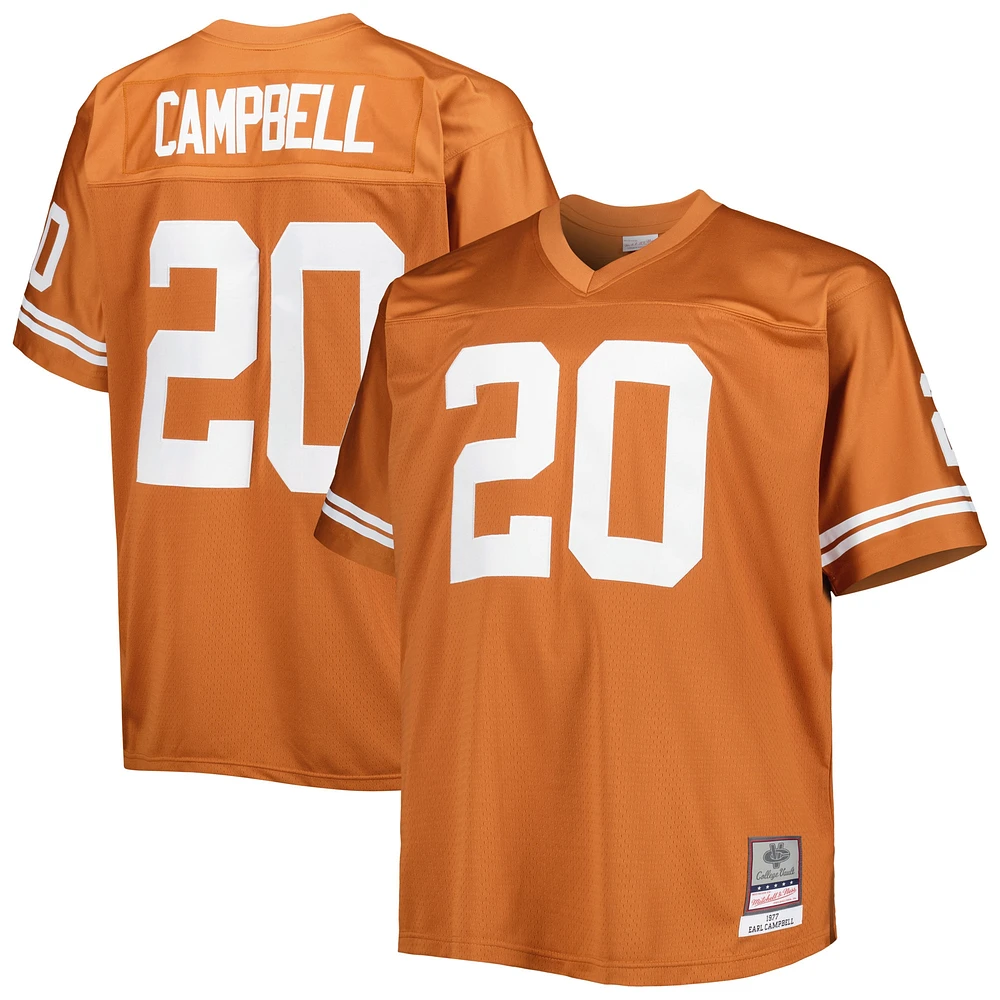 Maillot Mitchell & Ness Earl Campbell Texas Orange Longhorns Big Tall Legacy pour hommes