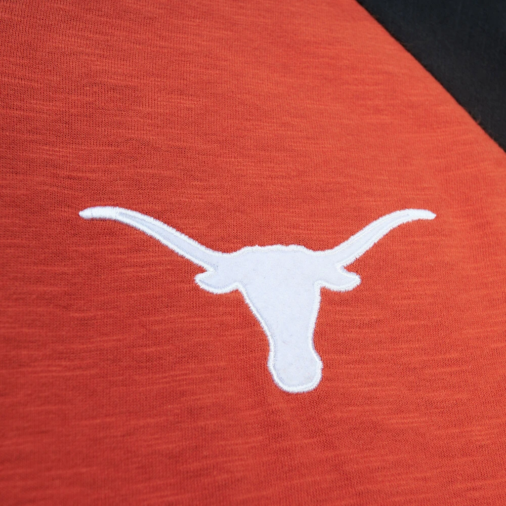 T-shirt orange à manches longues raglan flammé légendaire des Texas Longhorns Mitchell & Ness pour hommes