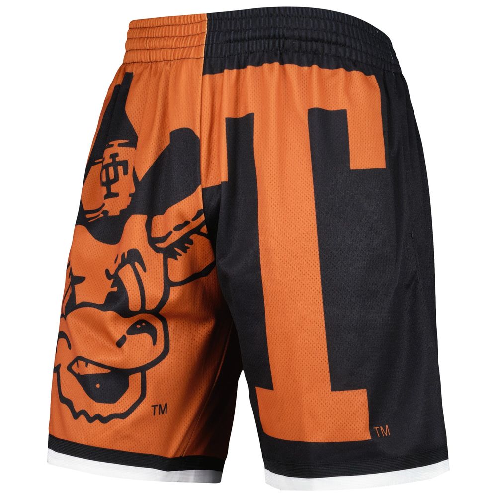 Men's Mitchell & Ness Texas Orange/Black Longhorns Big Face 5.0 Fashion Shorts