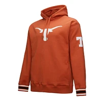 Men's Mitchell & Ness Texas Orange Longhorns Chainstich Fleece Pullover Hoodie