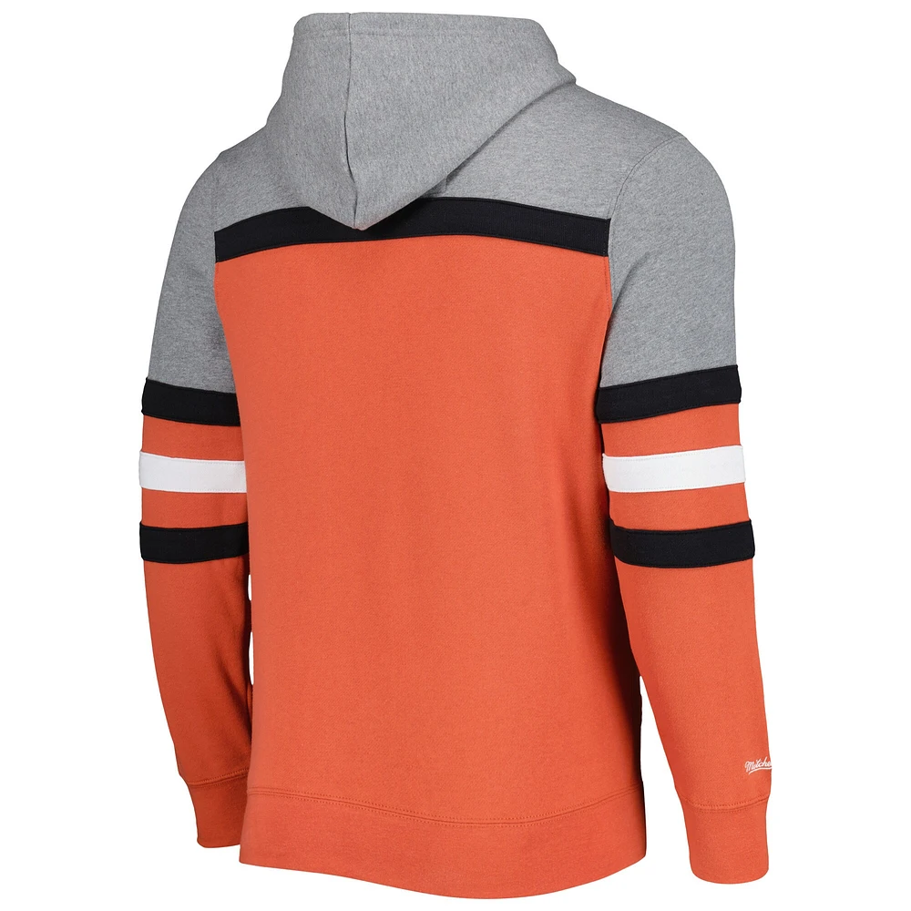 Men's Mitchell & Ness Texas Orange Longhorns Head Coach Pullover Hoodie