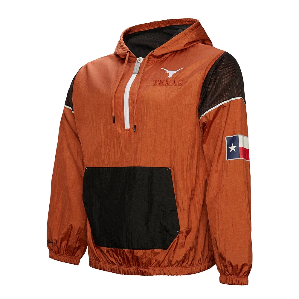 Sweat à capuche demi-zippé anorak Texas Longhorns Team 3.0 de Mitchell & Ness pour homme