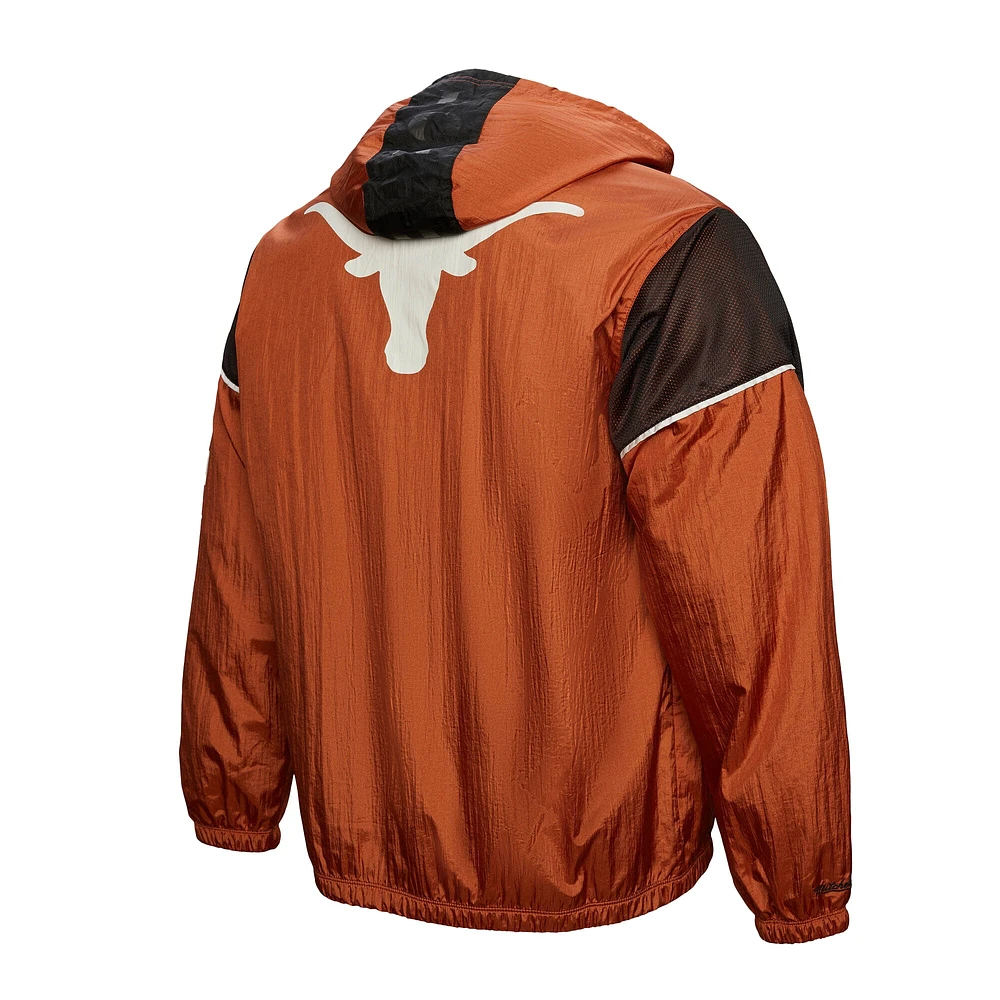 Men's Mitchell & Ness Texas Orange Longhorns Team 3.0 Anorak Half-Zip Hoodie