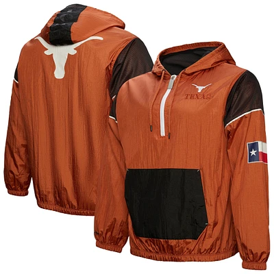 Sweat à capuche demi-zippé anorak Texas Longhorns Team 3.0 de Mitchell & Ness pour homme