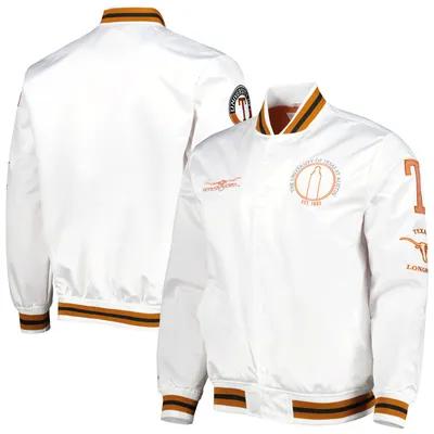 Mitchell & Ness Dallas Burn Satin White Jacket, Men's, Medium