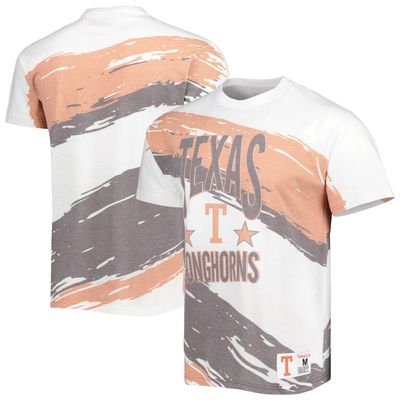 Men's Mitchell & Ness White Texas Longhorns Paintbrush Sublimated T-Shirt