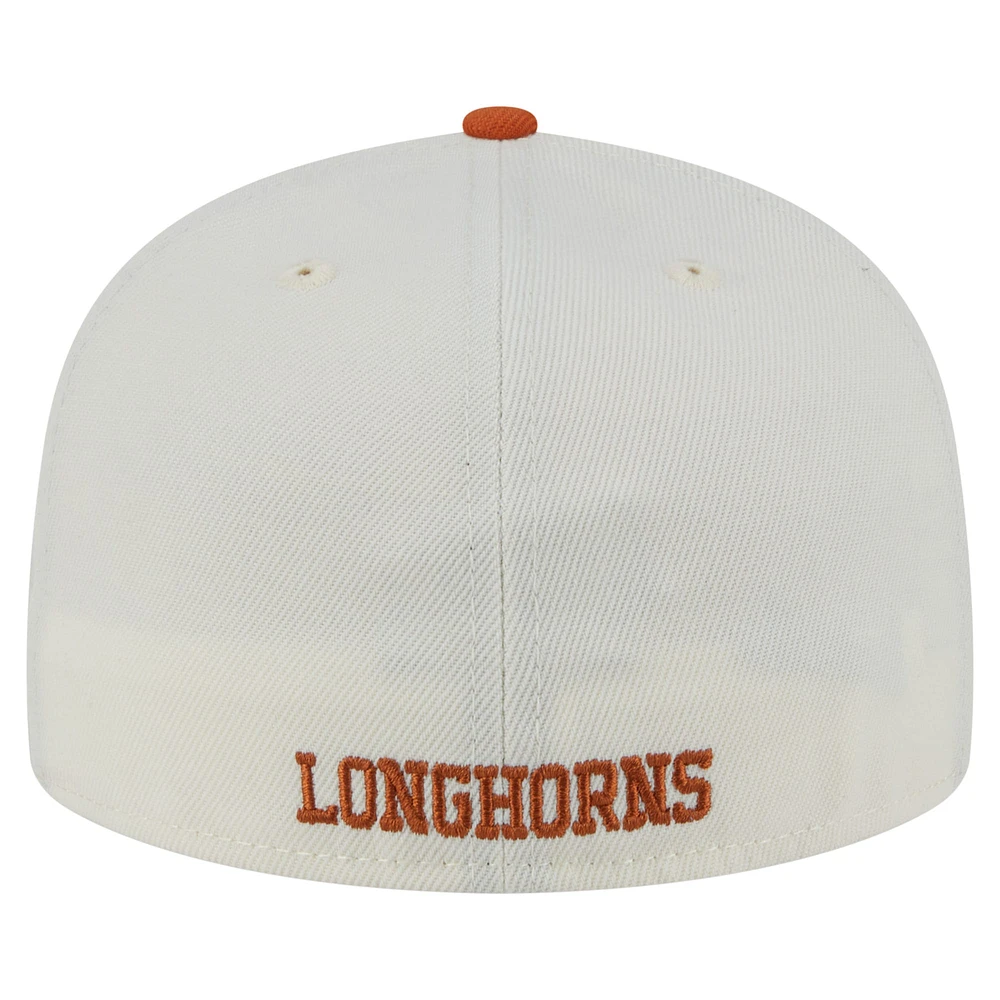 Men's New Era Cream Texas Longhorns Chrome 59FIFTY Fitted Hat