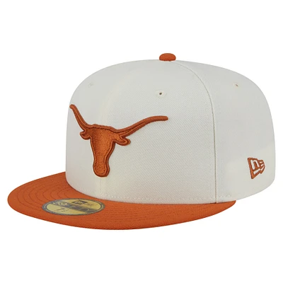 Men's New Era Cream Texas Longhorns Chrome 59FIFTY Fitted Hat