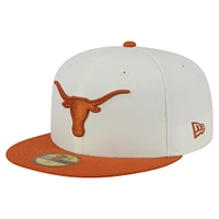 Men's New Era Cream Texas Longhorns Chrome 59FIFTY Fitted Hat