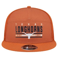 Casquette camionneur à snapback 9FIFTY orange Texas Longhorns pour homme de New Era