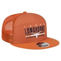 Casquette camionneur à snapback 9FIFTY orange Texas Longhorns pour homme de New Era