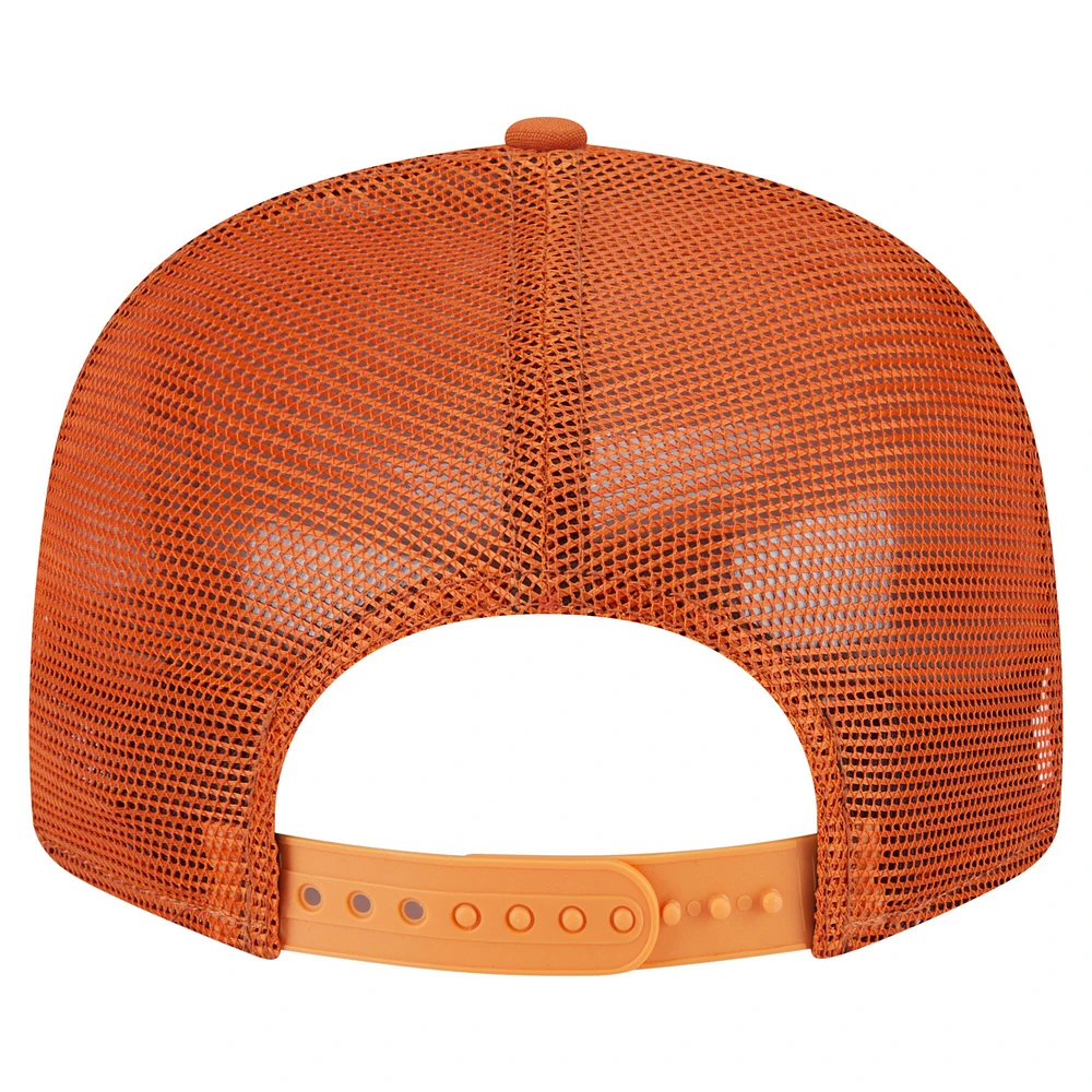 Casquette camionneur à snapback 9FIFTY orange Texas Longhorns pour homme de New Era