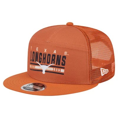 Casquette camionneur à snapback 9FIFTY orange Texas Longhorns pour homme de New Era