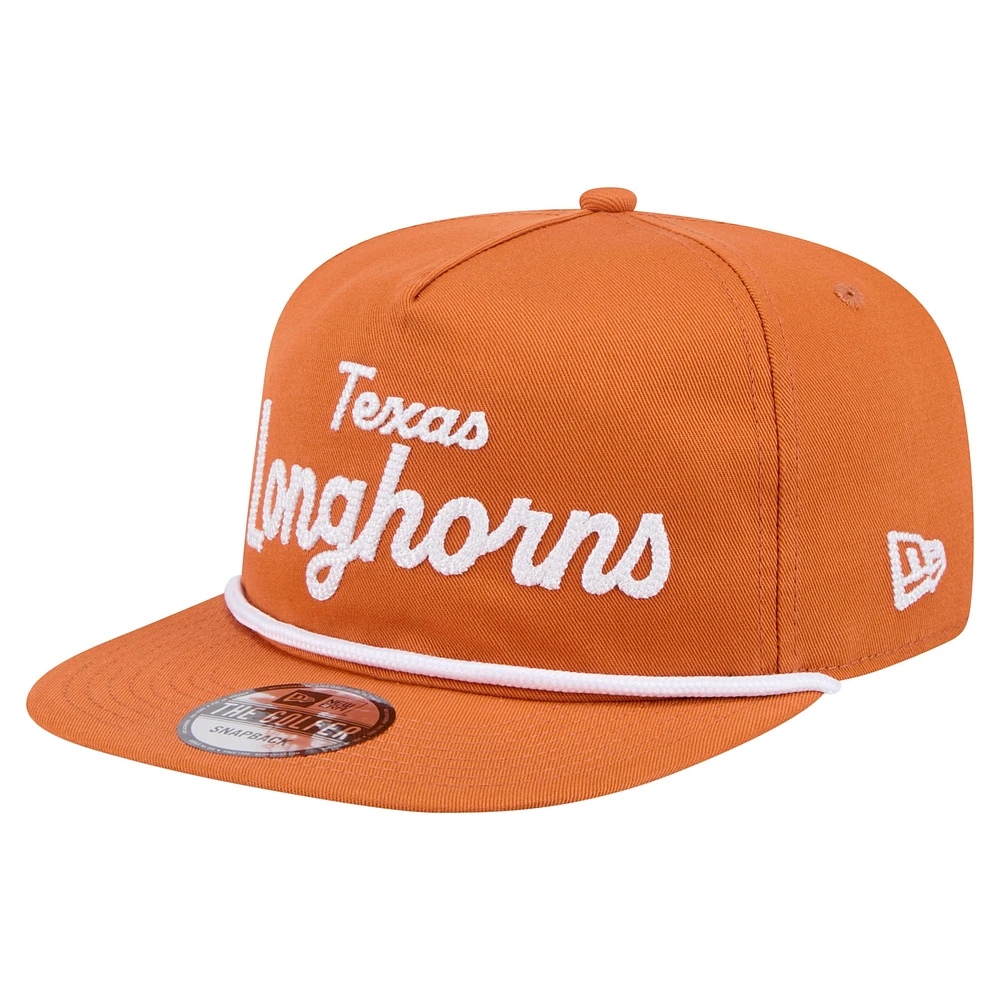 Men's New Era Texas Orange Texas Longhorns Adventure Team Text Golfer Snapback Hat