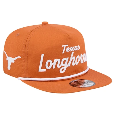 Men's New Era Texas Orange Texas Longhorns Adventure Team Text Golfer Snapback Hat