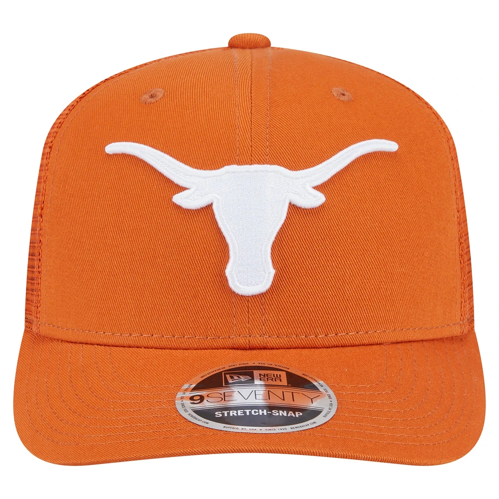Casquette camionneur extensible à boutons-pression Texas Longhorns Primary 9SEVENTY de New Era pour homme, orange