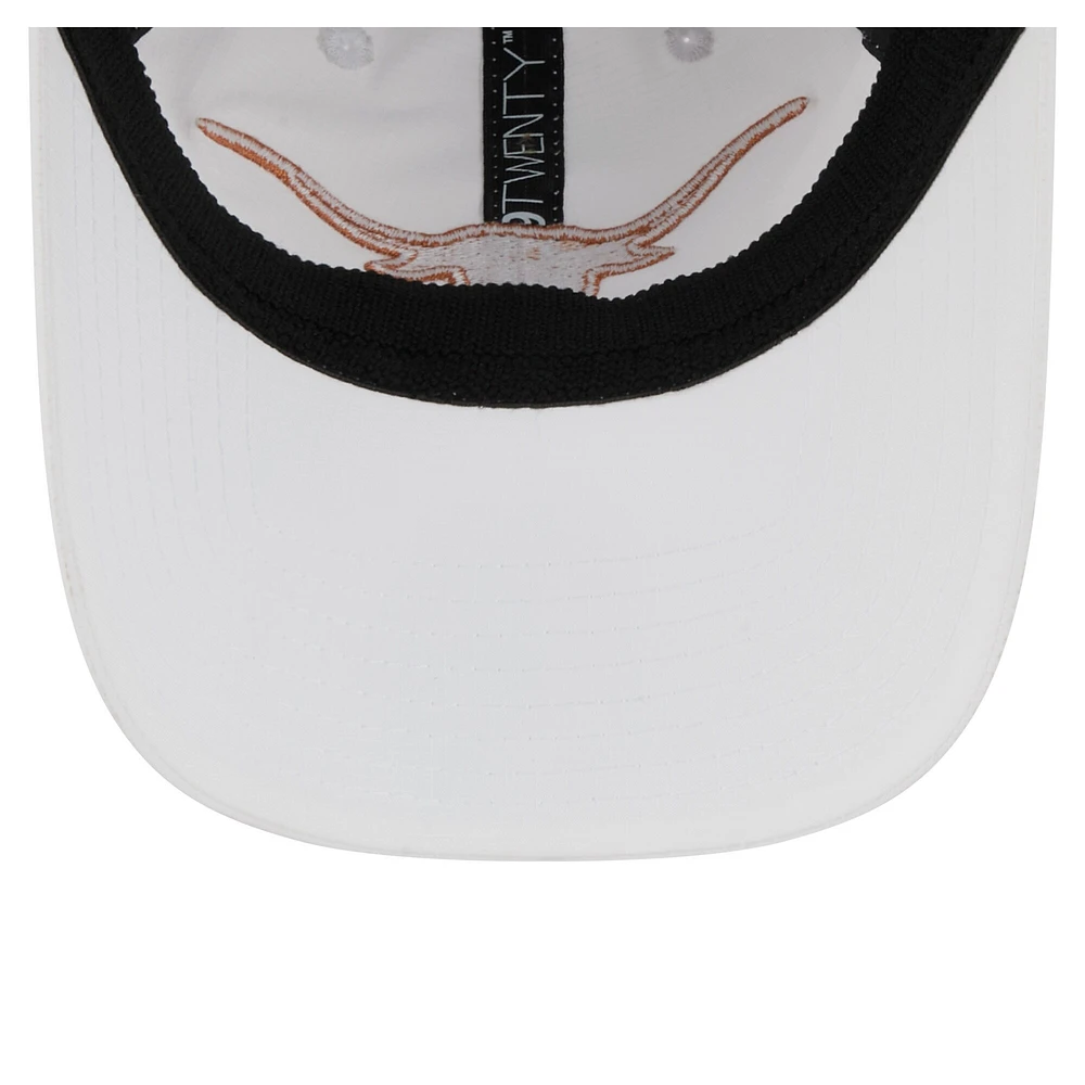 Casquette ajustable New Era Texas Longhorns Active Ripstop 9TWENTY pour homme, blanche