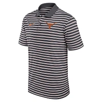 Polo Nike Performance Primetime Victory rayé anthracite/blanc pour homme des Texas Longhorns