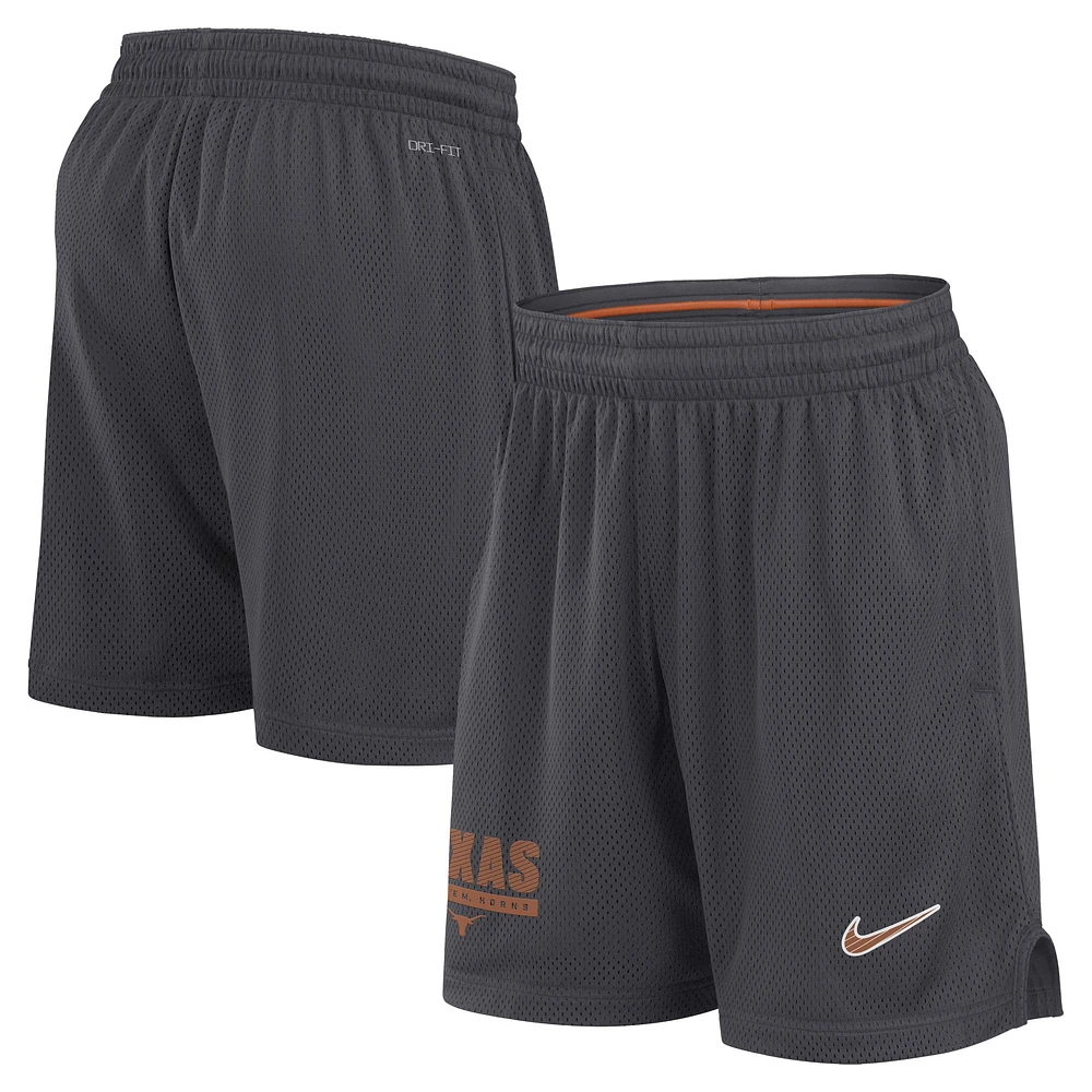 Short Nike Anthracite Texas Longhorns 2024 Sideline Performance Mesh pour homme