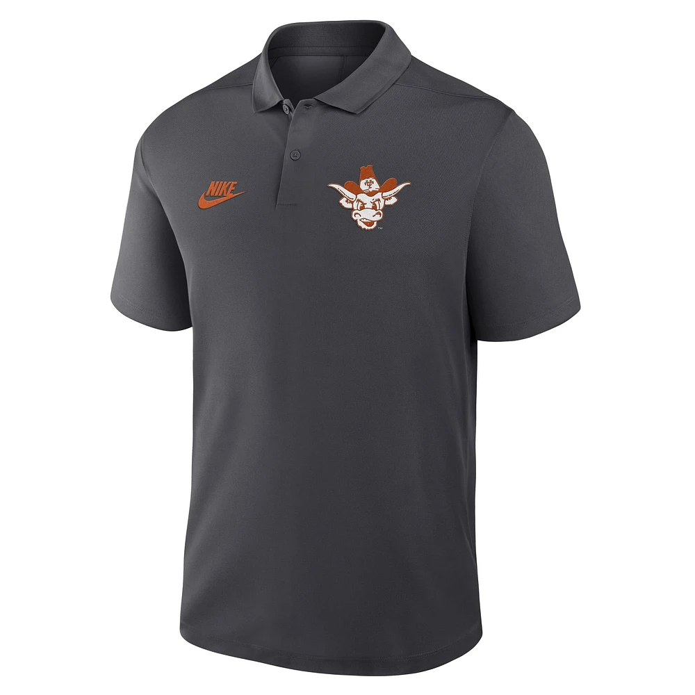 Men's Nike Anthracite Texas Longhorns Primetime Victory Legacy Vault Logo Performance Polo