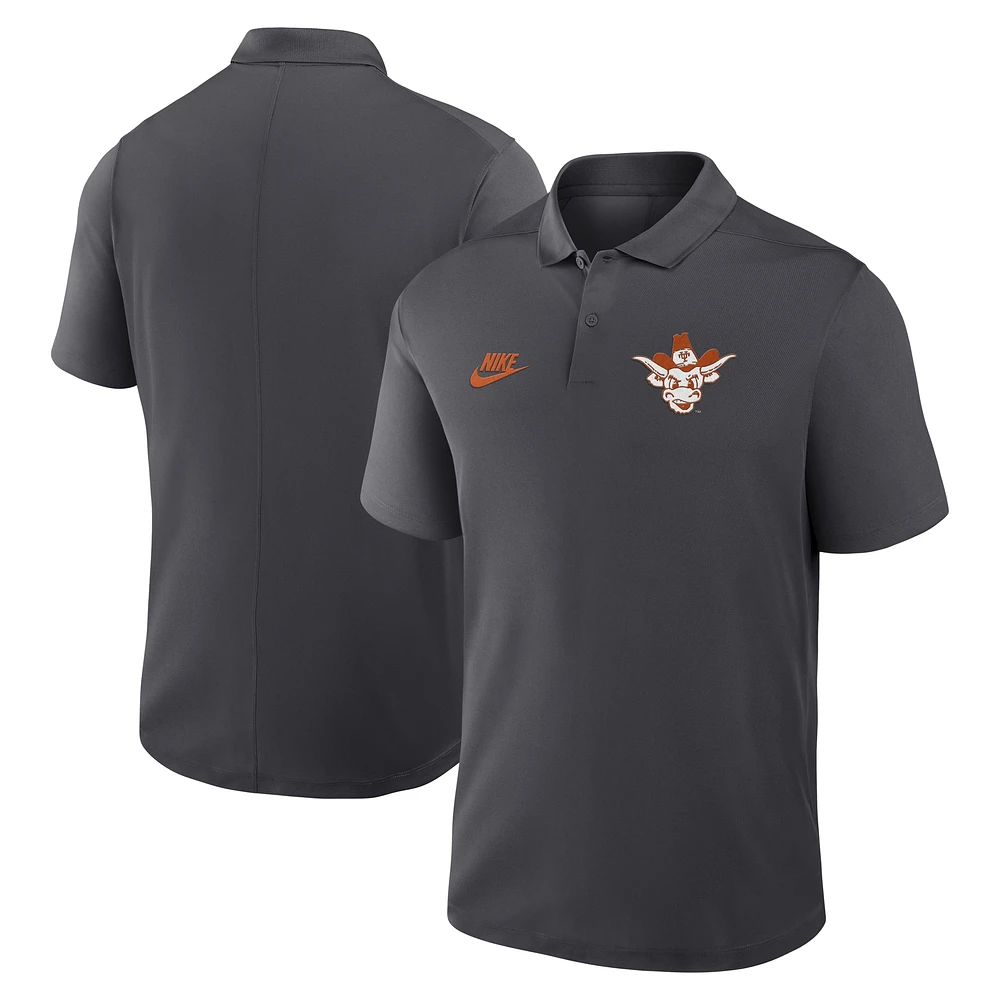 Men's Nike Anthracite Texas Longhorns Primetime Victory Legacy Vault Logo Performance Polo