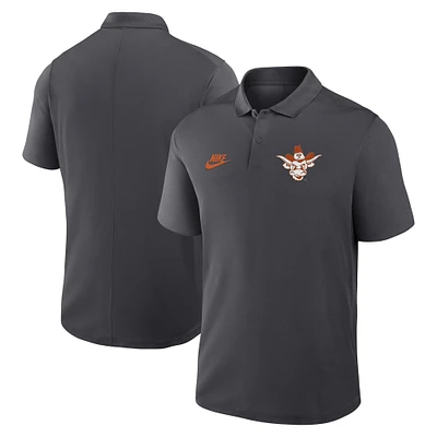 Men's Nike Anthracite Texas Longhorns Primetime Victory Legacy Vault Logo Performance Polo