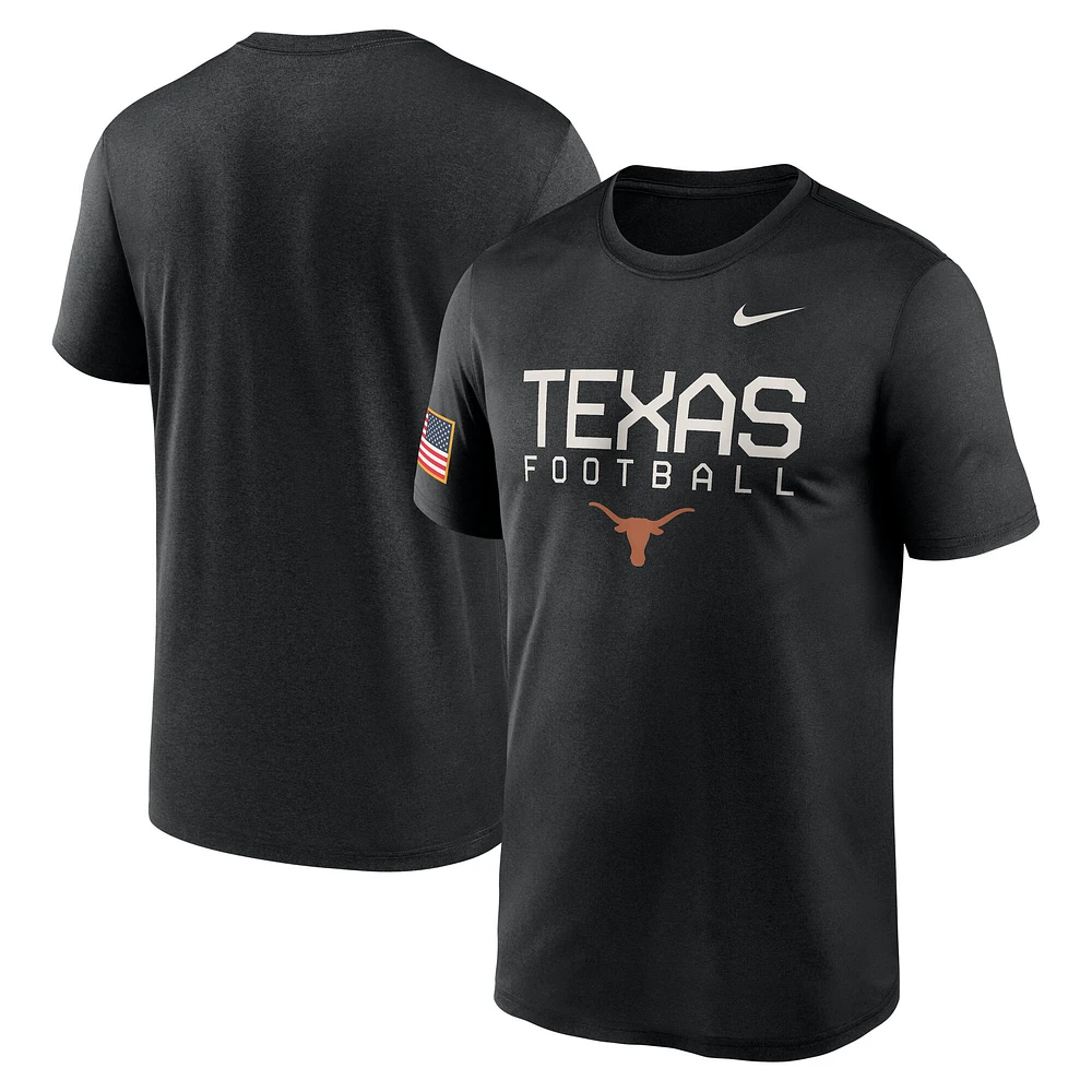 T-shirt de performance Nike Texas Longhorns 2024 Military Appreciation Legend pour homme noir