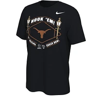 T-shirt Nike noir Texas Longhorns 2023 pour hommes, séries éliminatoires de football universitaire