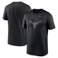 T-shirt Nike noir Texas Longhorns pour homme avec logo Legend Performance