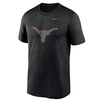 T-shirt Nike noir Texas Longhorns pour homme avec logo Legend Performance