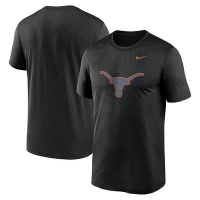T-shirt Nike noir Texas Longhorns pour homme avec logo Legend Performance