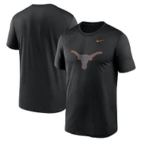 T-shirt Nike noir Texas Longhorns pour homme avec logo Legend Performance