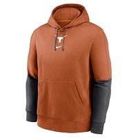 Men's Nike Burnt Orange/Anthracite Texas Longhorns 2024 Sideline Club Pullover Hoodie