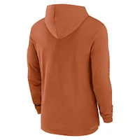 T-shirt à manches longues Nike Burnt Orange Texas Longhorns 2024 Sideline Hoodie Performance pour homme