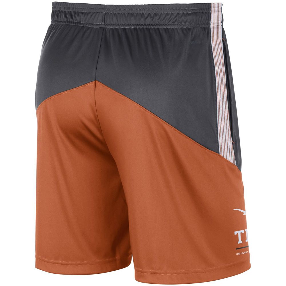 Men's Nike Gray/Texas Orange Texas Longhorns Team Performance Knit Shorts