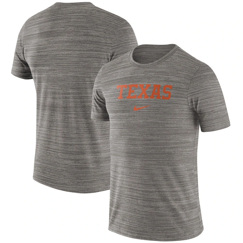 T-shirt Nike Texas Longhorns Velocity Performance pour homme, gris