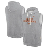 Sweat à capuche sans manches Nike gris chiné Texas Longhorns 2025 Sideline Performance pour homme