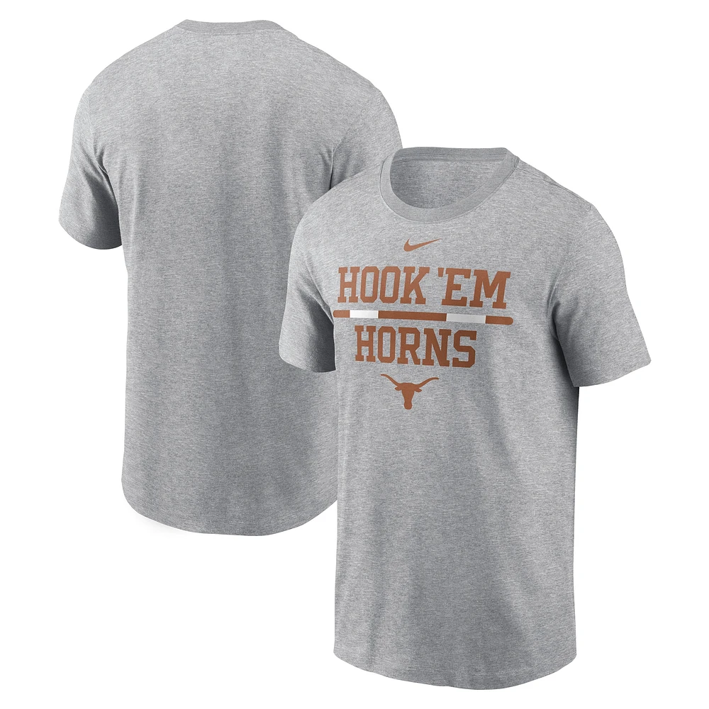 T-shirt Nike Heather Grey Texas Longhorns DNA Lockup pour homme