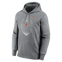 Men's Nike Heather Gray Texas Longhorns Icon Football Performance Pullover Hoodie