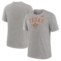 Men's Nike Heather Gray Texas Longhorns Legacy Arch Tri-Blend T-Shirt
