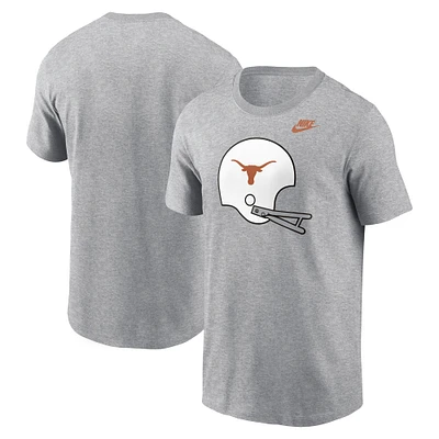 Men's Nike Heather Gray Texas Longhorns Legacy Helmet T-Shirt