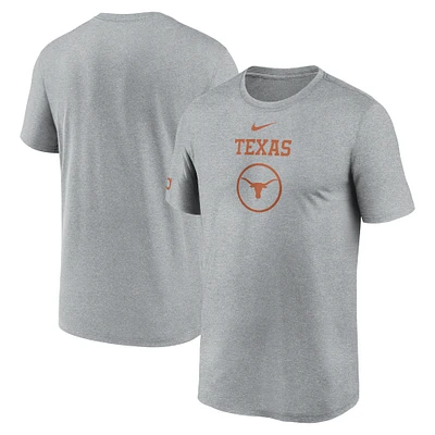 Men's Nike Heather Gray Texas Longhorns On-Court Basketball Legend Practice Performance T-Shirt