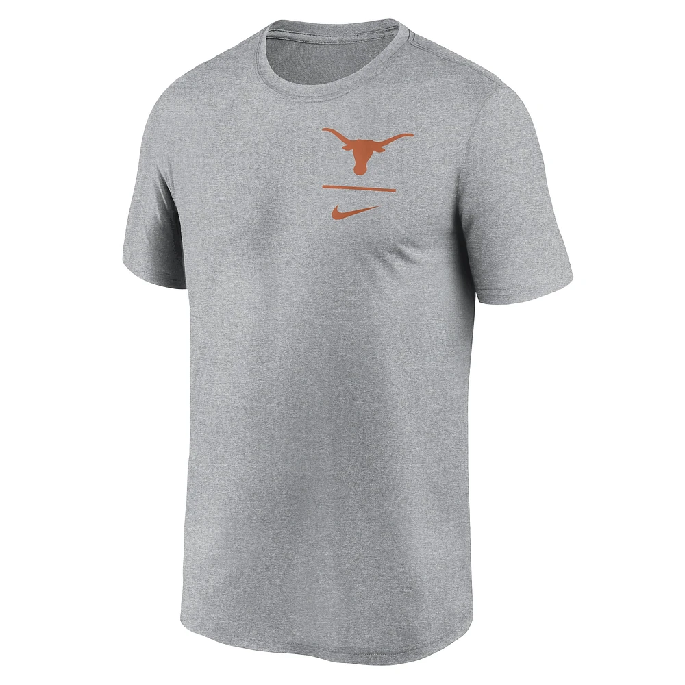 Men's Nike Heather Gray Texas Longhorns Primary Logo Legend Performance T-Shirt