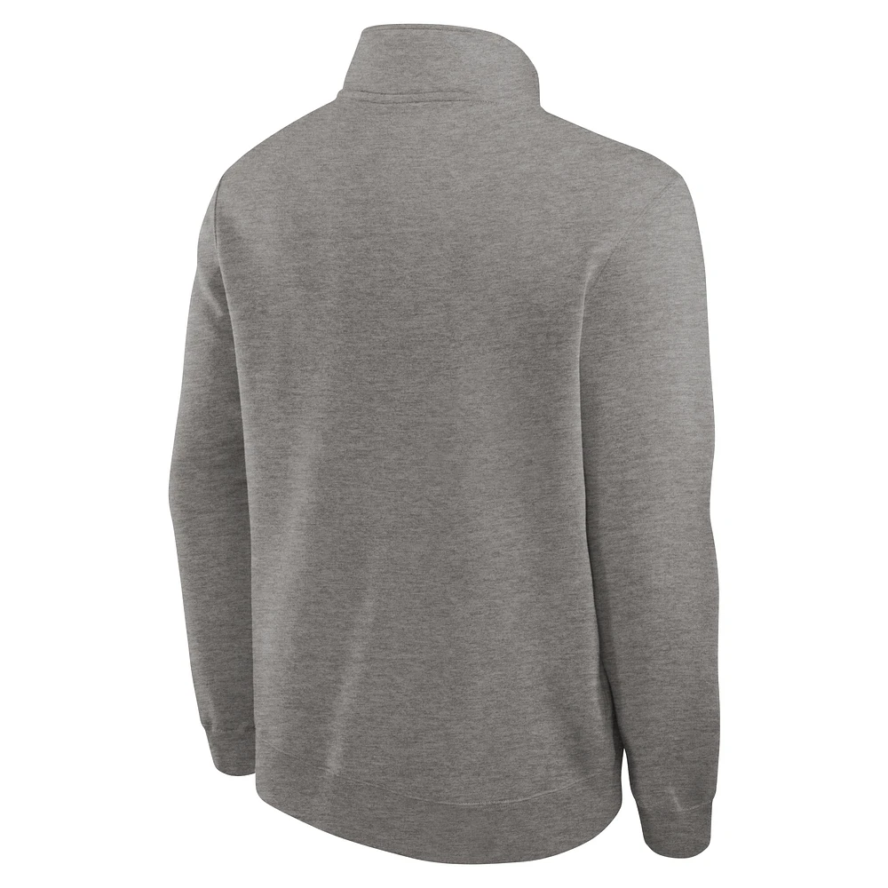 Sweat-shirt à demi-zip Nike Texas Longhorns Primetime Club gris chiné pour homme