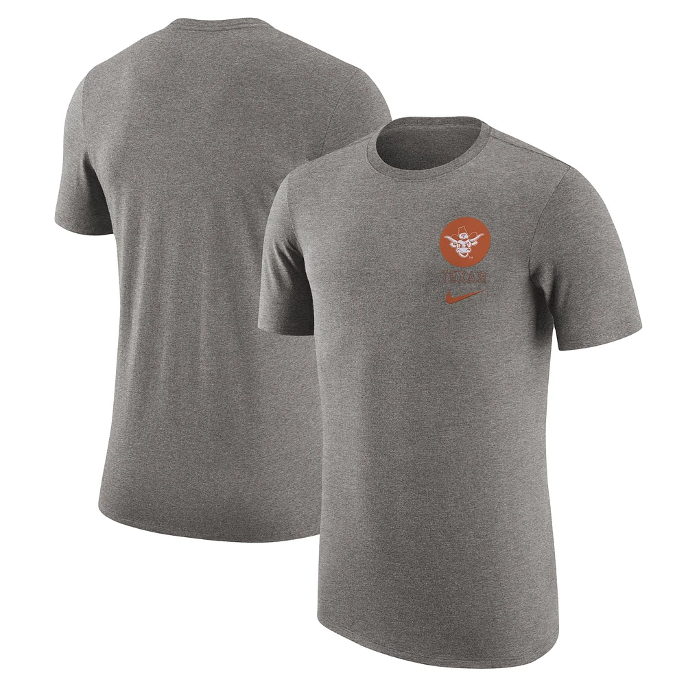 Men's Nike Heather Gray Texas Longhorns Retro Tri-Blend T-Shirt