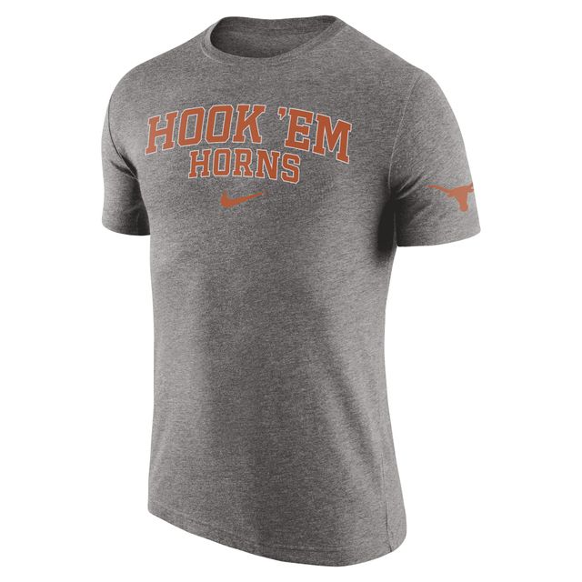 T-shirt Nike Texas Longhorns 2-Hit Tri-Blend gris chiné pour homme