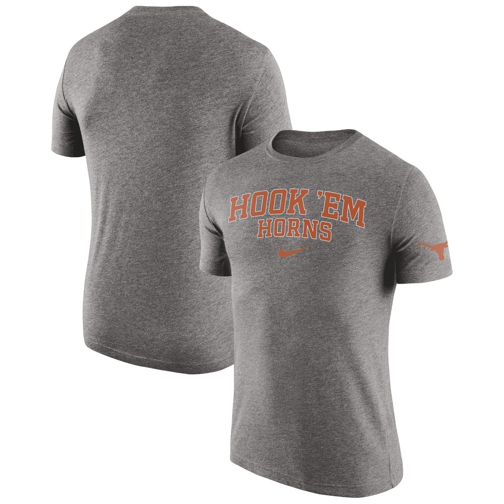 Men's Nike Heathered Gray Texas Longhorns 2-Hit Tri-Blend T-Shirt