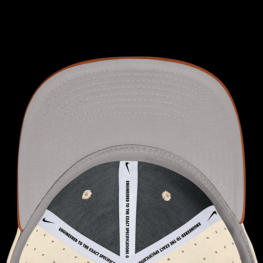 Men's Nike Natural Texas Longhorns On-Field Dugout True Performance Fitted Hat