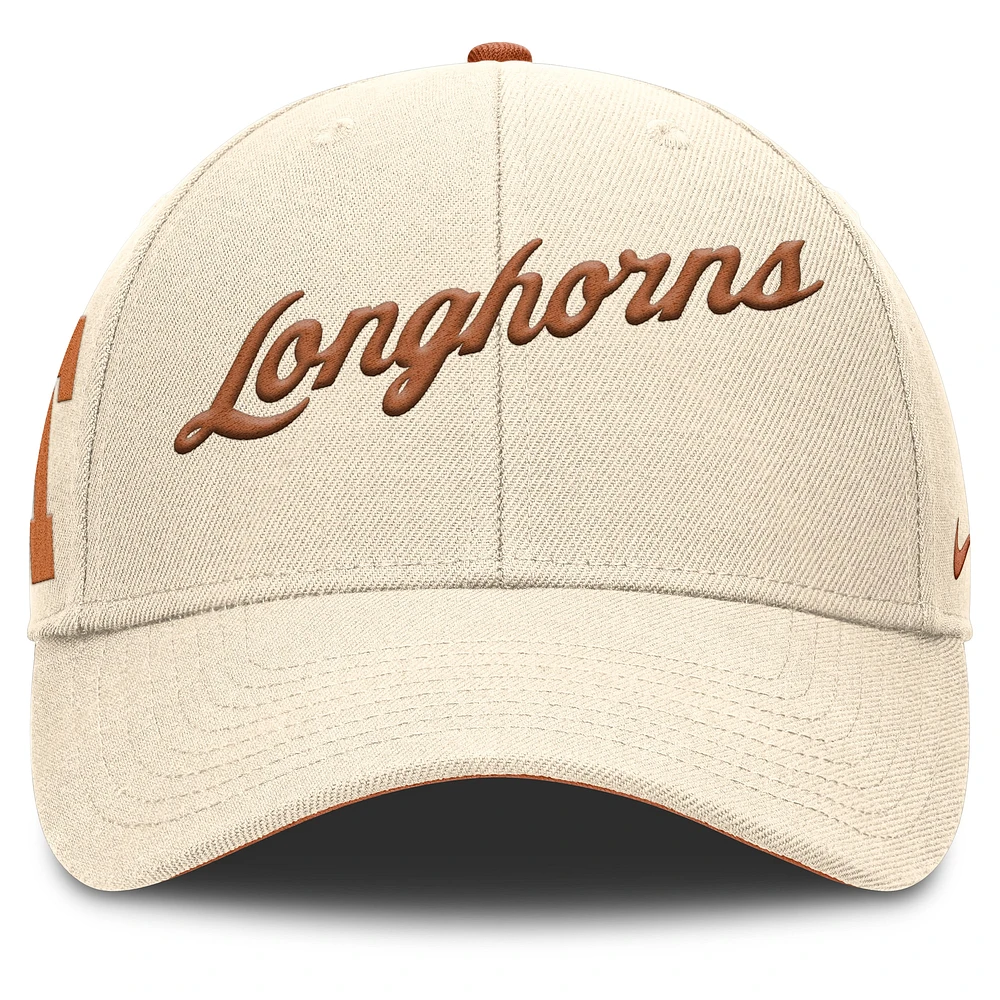 Men's Nike Natural Texas Longhorns Primetime Rise Adjustable Hat